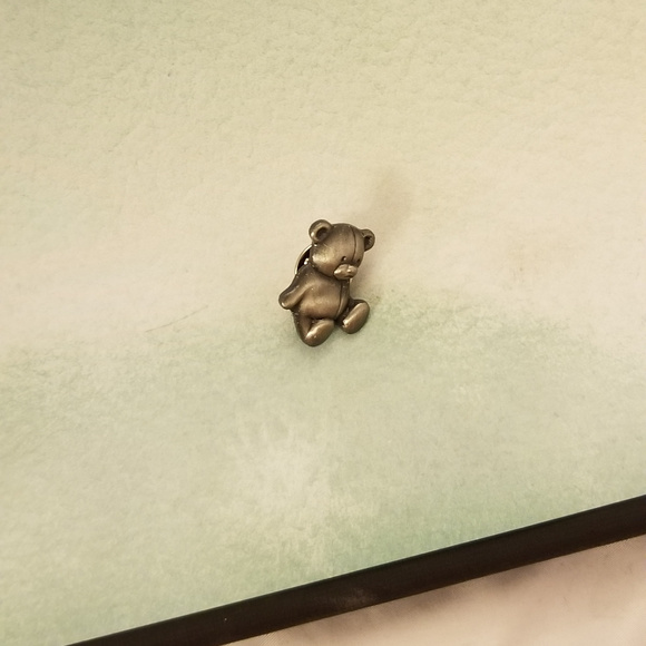 NWT Silver Colored Teddy Bear Pin 3/4" CUTE! - Picture 3 of 5